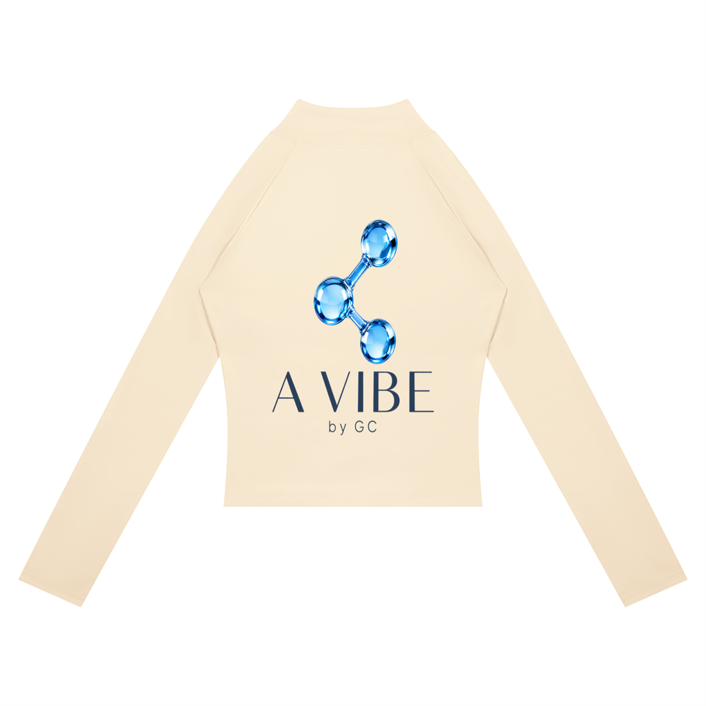 A Vibe™ Paneled Yoga Jacket — Apricot with Khaki