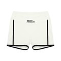 PRETTY PRESSURE™ — High-Rise Sculpt Biker Shorts — White Gray with Black | Gym Chemistry product photo