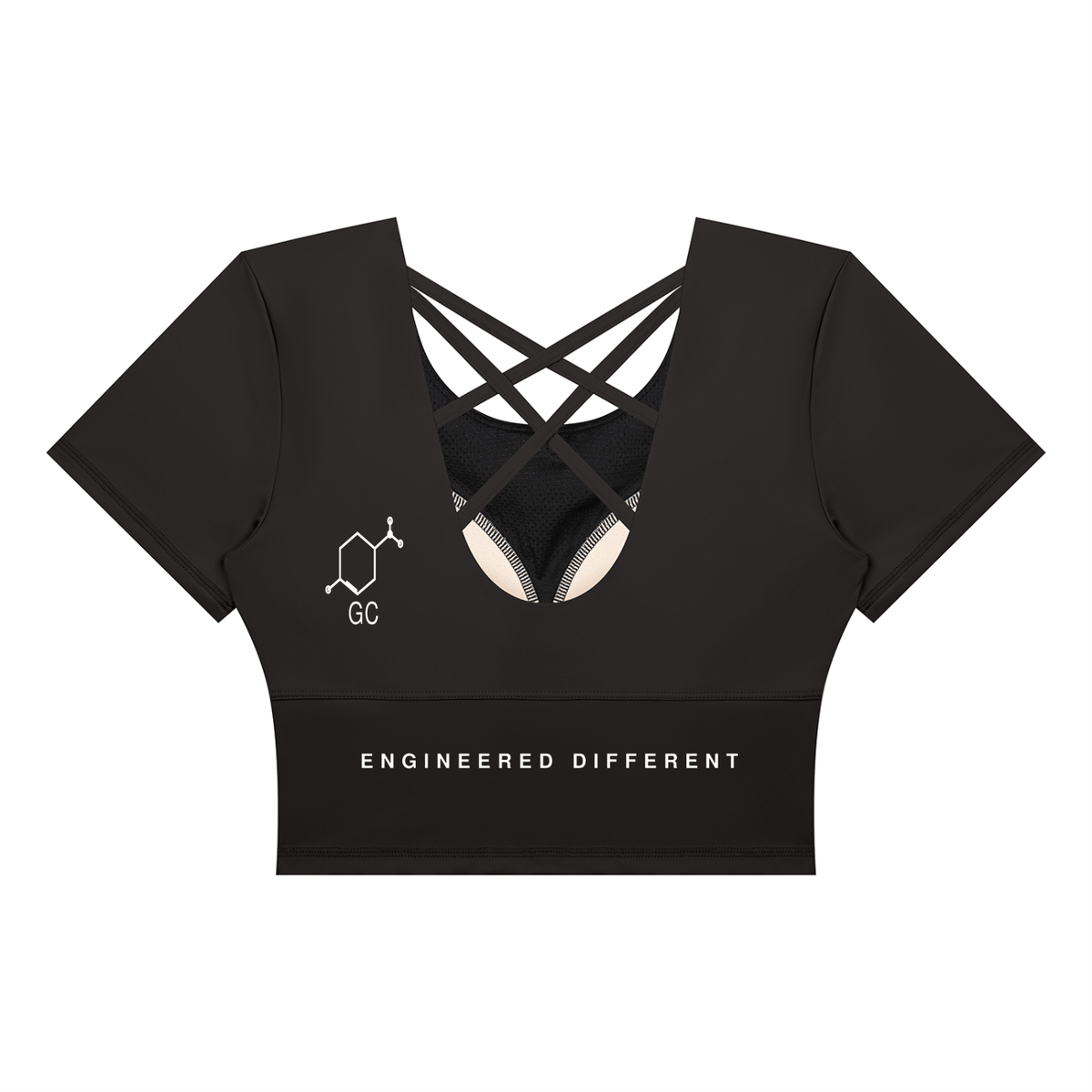 PRETTY PRESSURE™ | Power Crop Training Tee — Black
