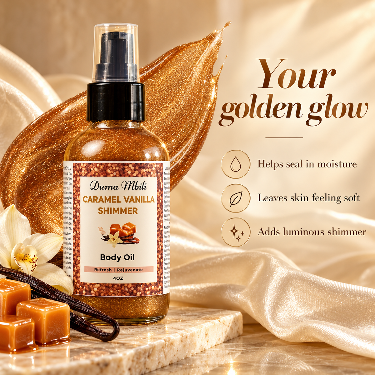 Caramel Vanilla Shimmer Body Oil | GC Retreat Edit™