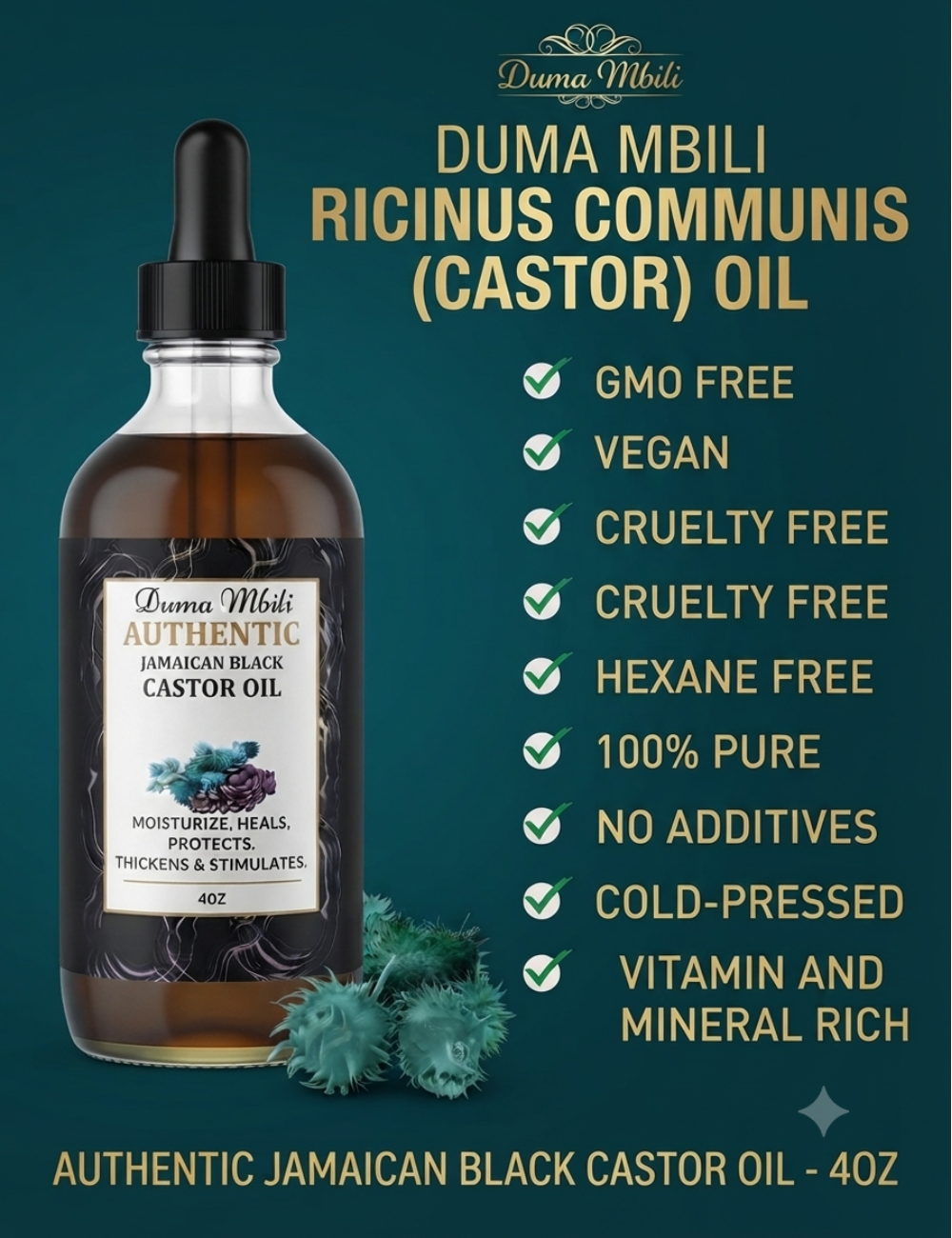 Unrefined Jamaican Black Castor Oil | GC Crown Ritual™