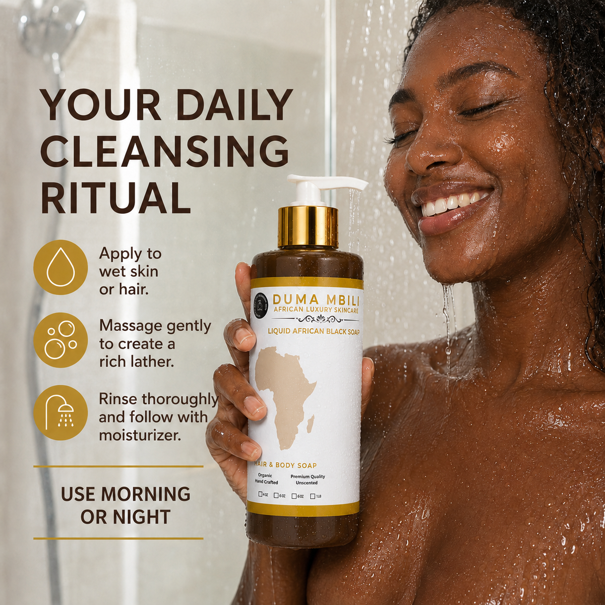 Gym Chemistry After Gym Retreat™ | Liquid African Black Soap for Hair & Body