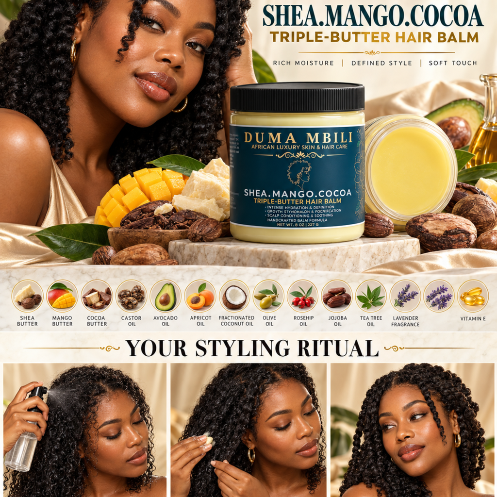 Shea • Mango • Cocoa Triple-Butter Hair Balm | GC Crown Ritual™