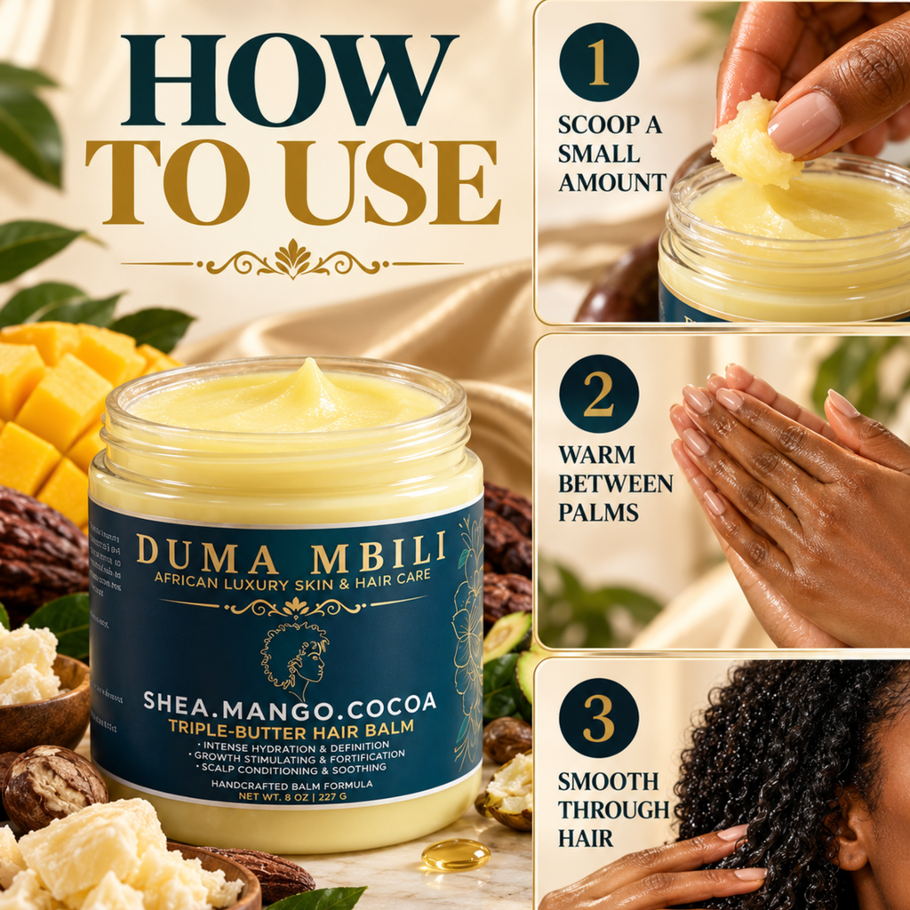 Shea • Mango • Cocoa Triple-Butter Hair Balm | GC Crown Ritual™