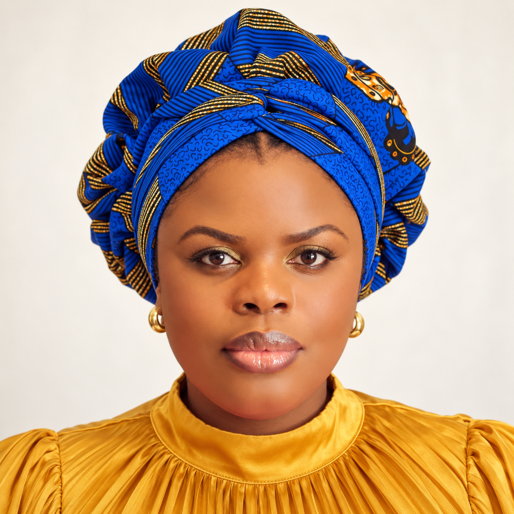 African Print Satin-Lined Bonnet Wrap | GC Crown Ritual™