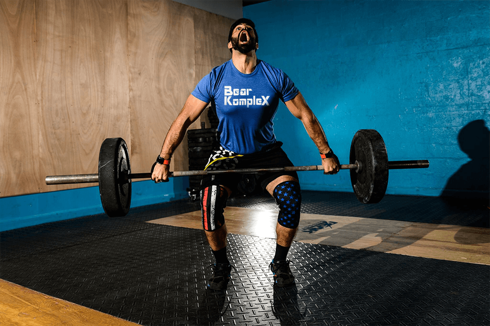 Gym Chemistry Lift Support™ Bear KompleX Knee Sleeves — Stars & Stripes