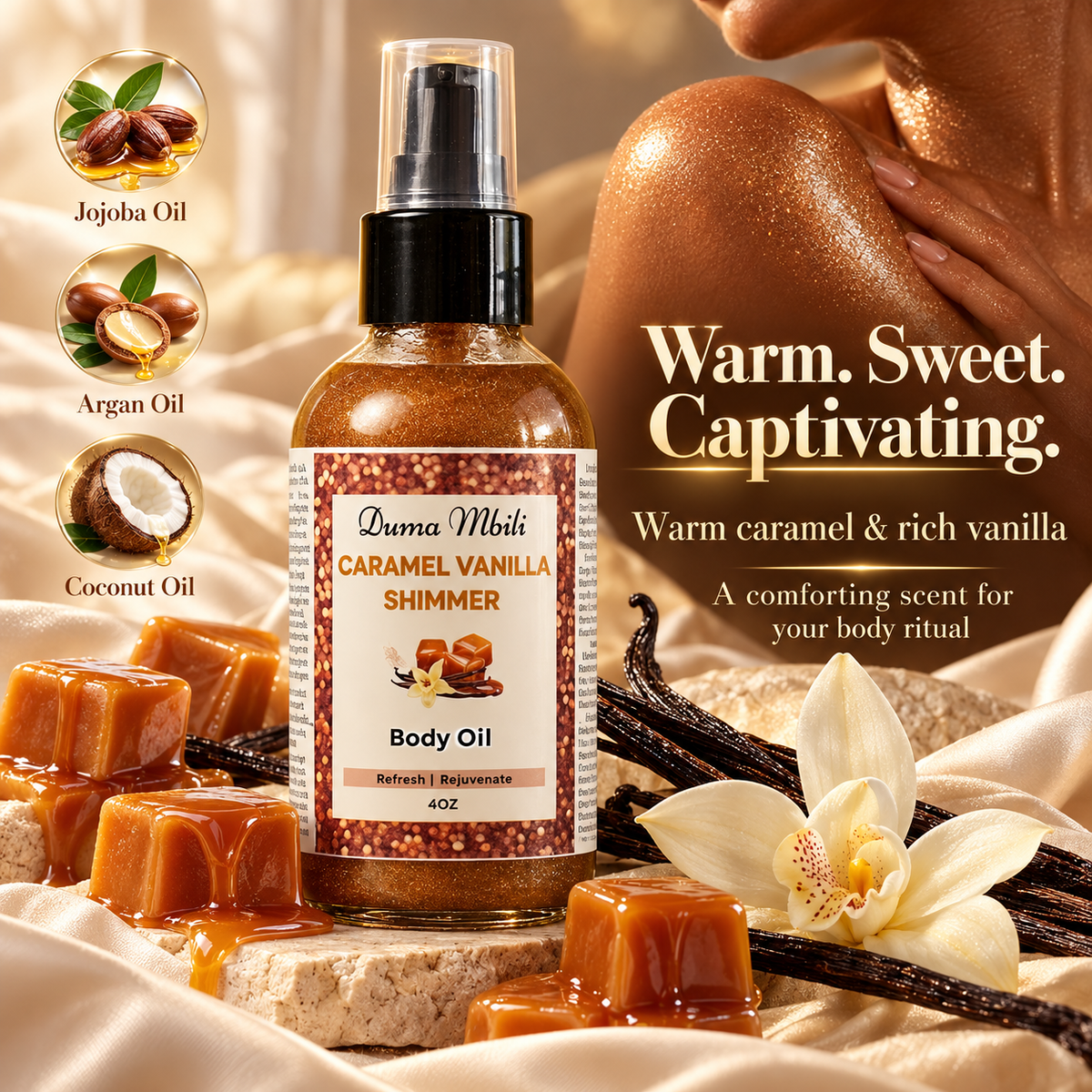 Caramel Vanilla Shimmer Body Oil | GC Retreat Edit™