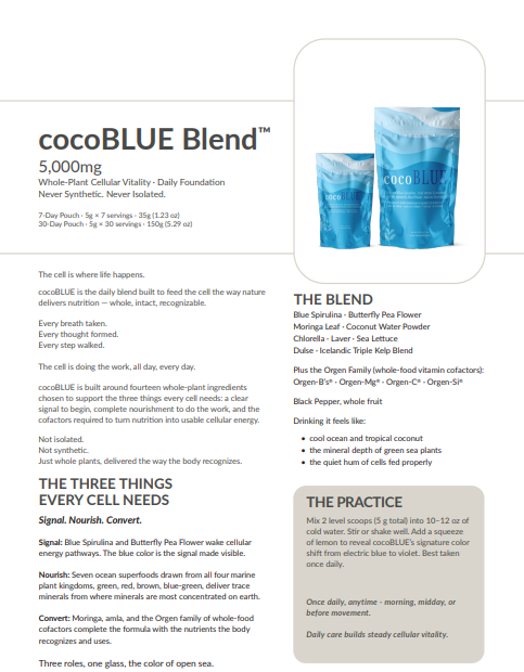 cocoBLUE Anti-Fatigue Cell Fuel & Electrolyte Powder - Add Stur for Flavoring