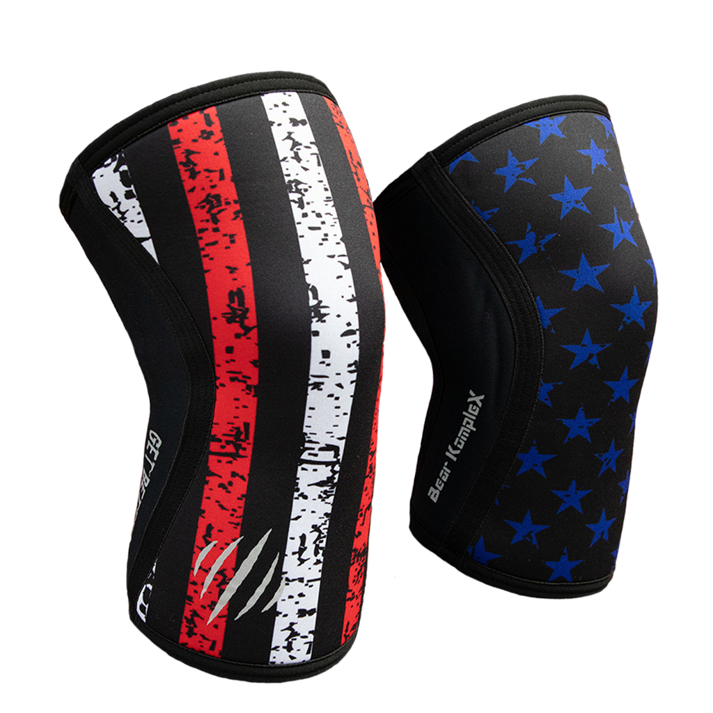 Product photo: Gym Chemistry Lift Support Bear KompleX Knee Sleeves — Stars & Stripes