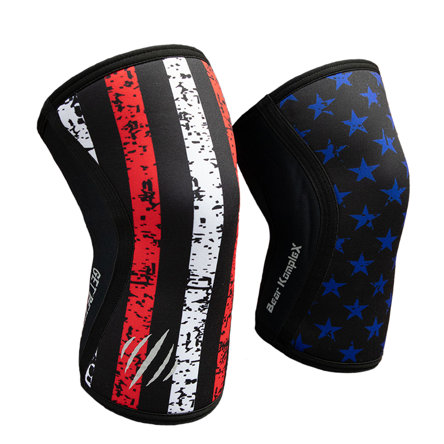Gym Chemistry Lift Support™ Bear KompleX Knee Sleeves — Stars & Stripes