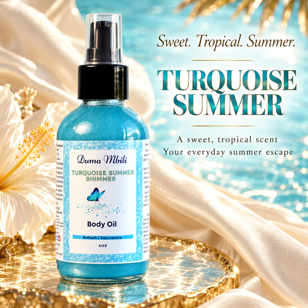 After Gym Retreat™ Turquoise Summer Shimmer Body Oil