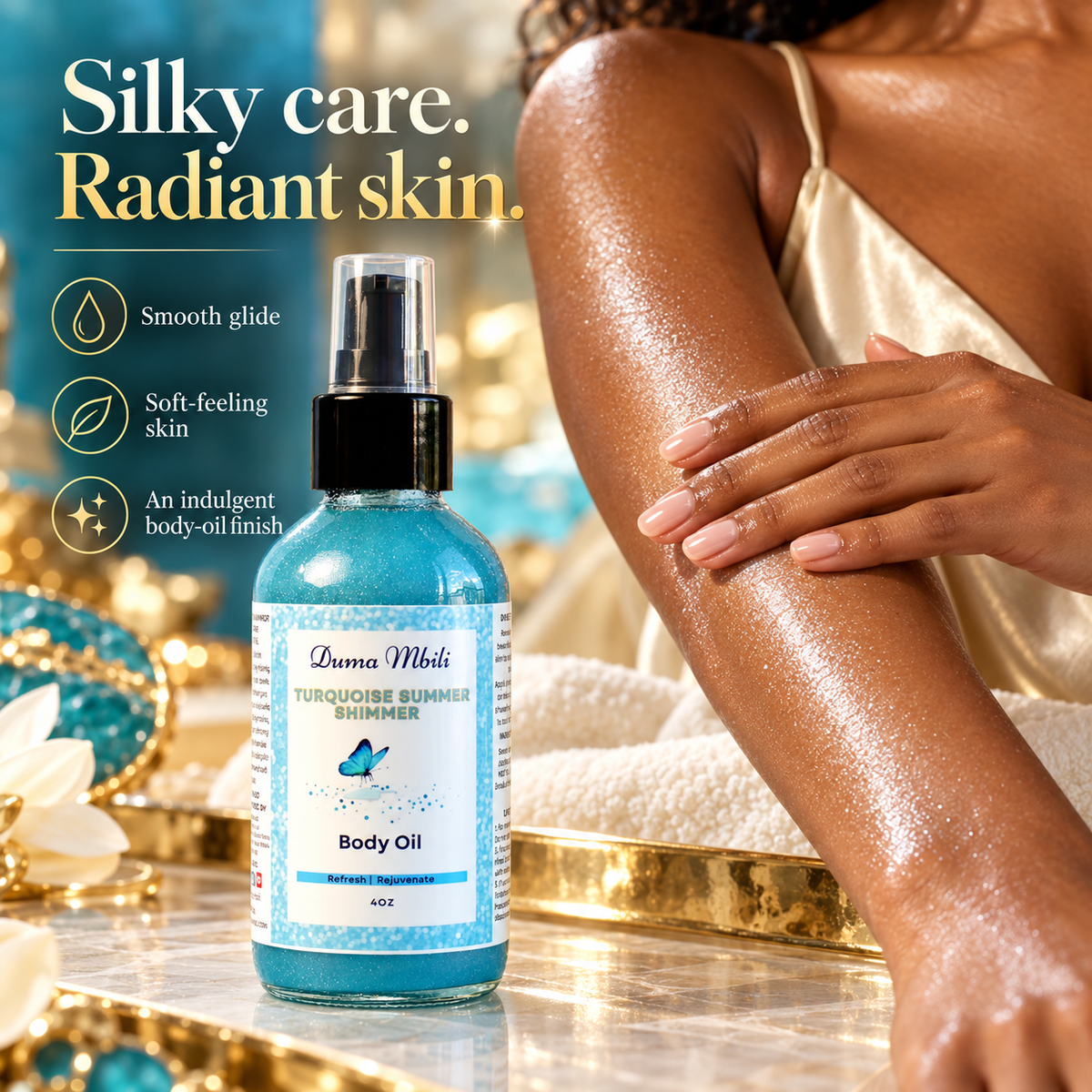 After Gym Retreat™ Turquoise Summer Shimmer Body Oil