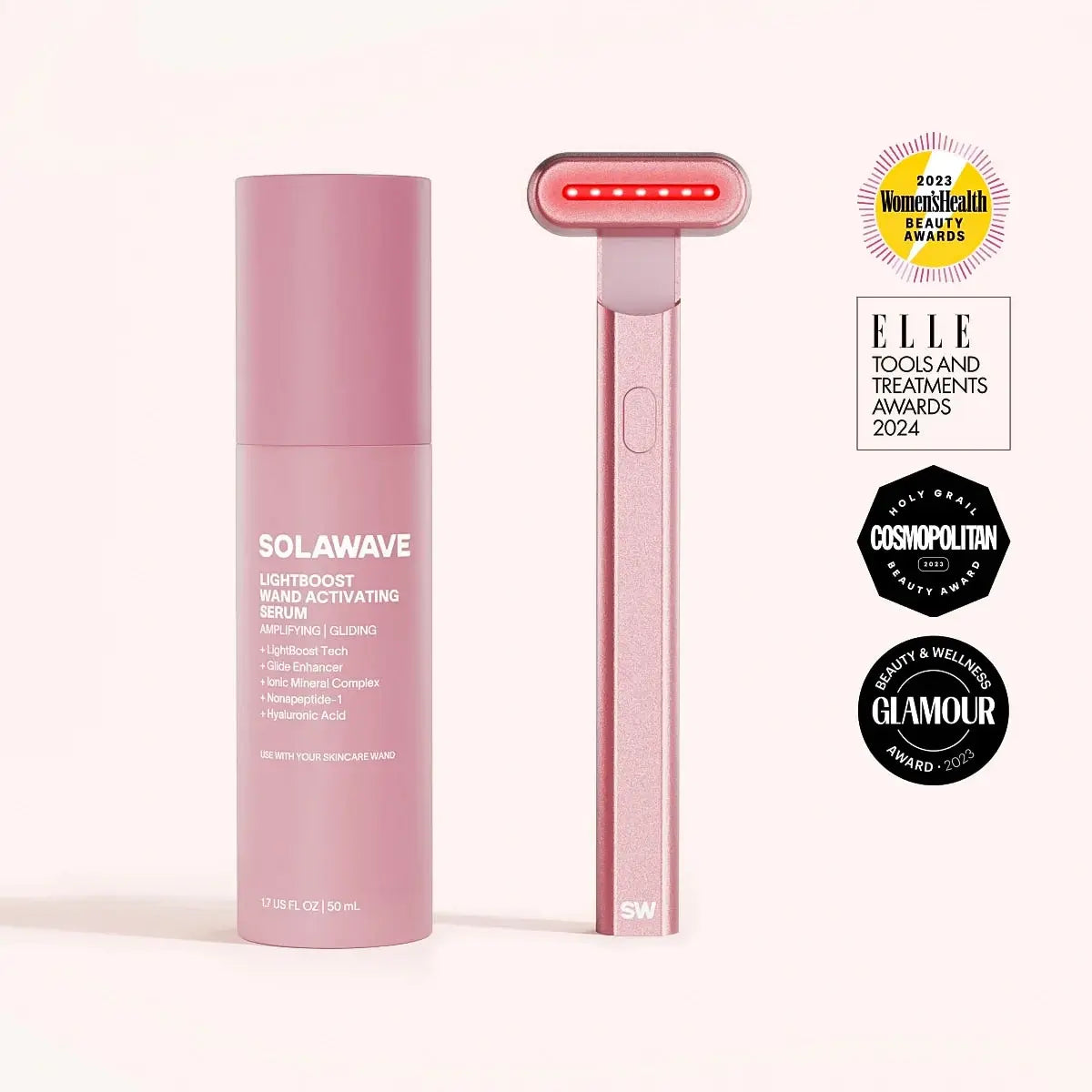 Product photo: 4-in-1 Red Light Therapy Wand & Activating Serum Kit | GC Retreat Edit
