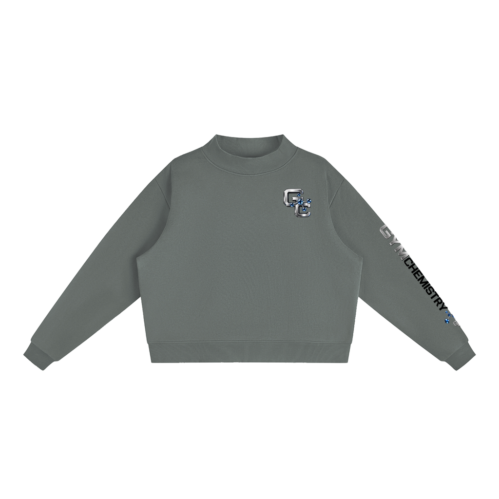 Essential Fleece Mock-Neck Crew Sweatshirt