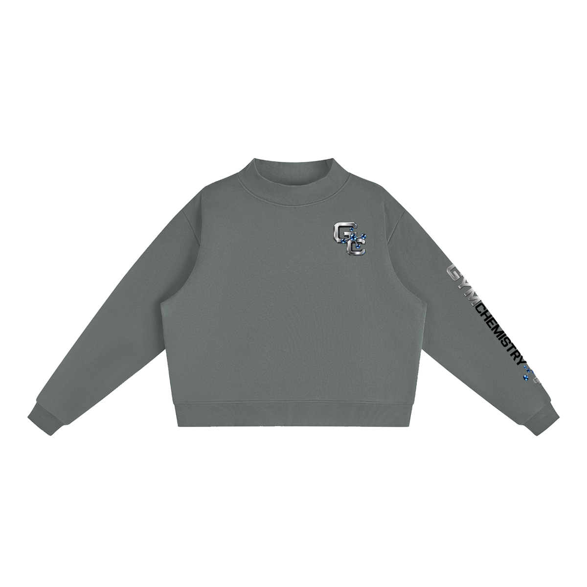 Essential Fleece Mock-Neck Crew Sweatshirt