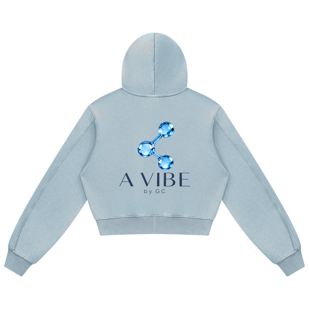 A VIBE™ | Mineral-Wash Zip Hoodie — Haze Blue