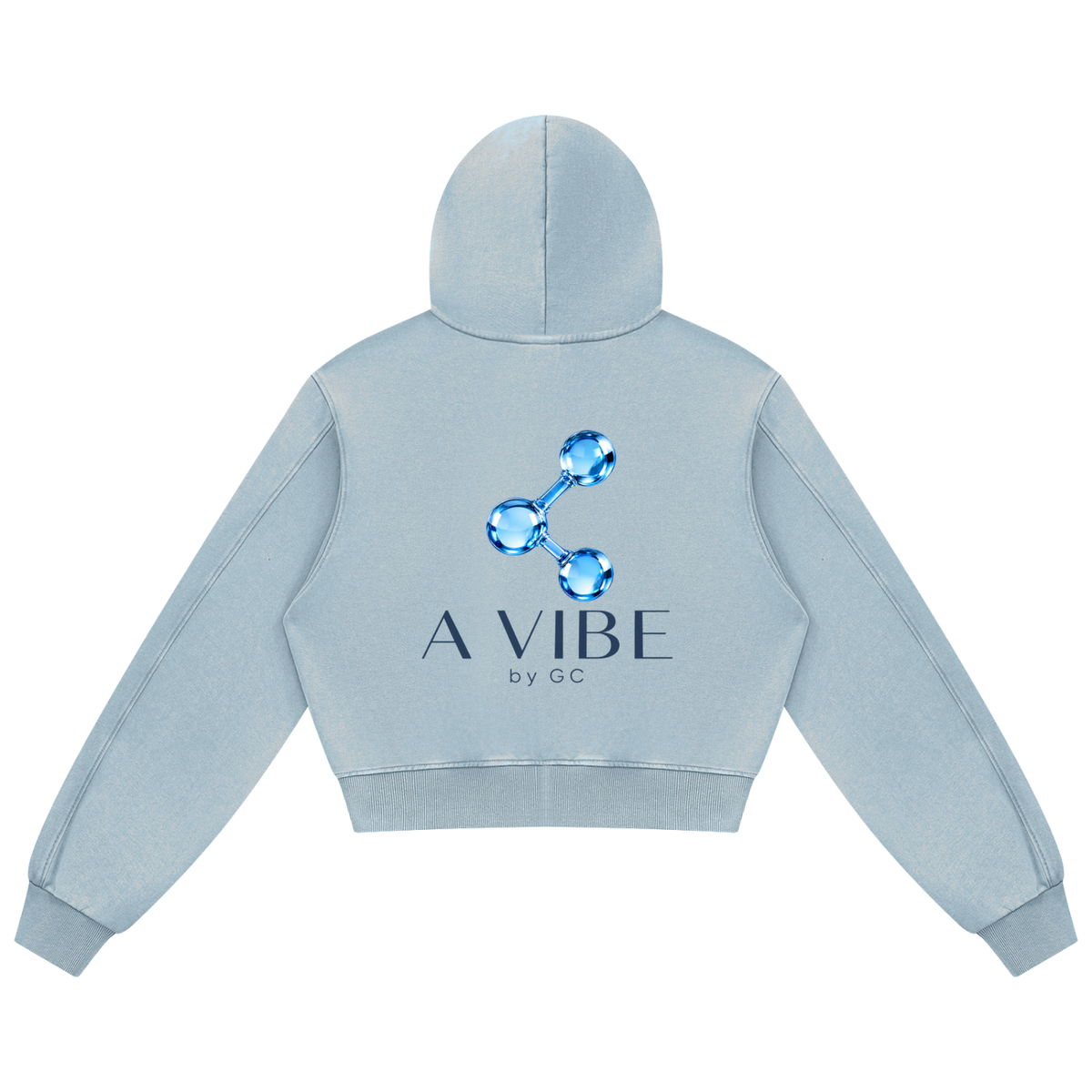 A VIBE™ | Mineral-Wash Zip Hoodie — Haze Blue