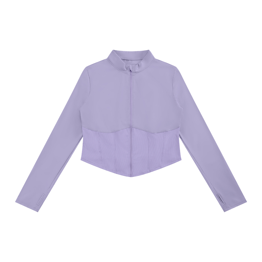 A Vibe™ Slim Fit Full-Zip Yoga Jacket — Purple