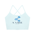 Women’s Ruched Cropped Yoga Tank Top , Light Blue – Gym Chemistry apparel product photo