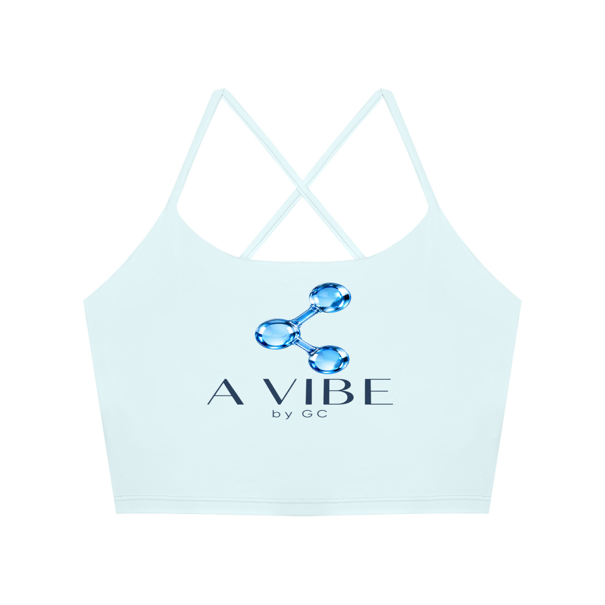 Women’s Ruched Cropped Yoga Tank Top , Light Blue – Gym Chemistry apparel product photo