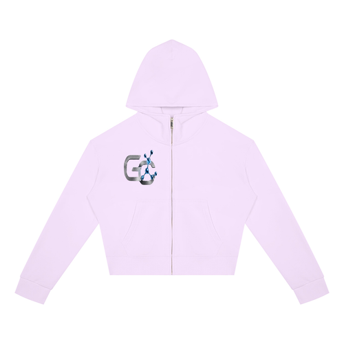 Women’s Crop Full Zip Hoodie , Light Purple – Gym Chemistry apparel product photo