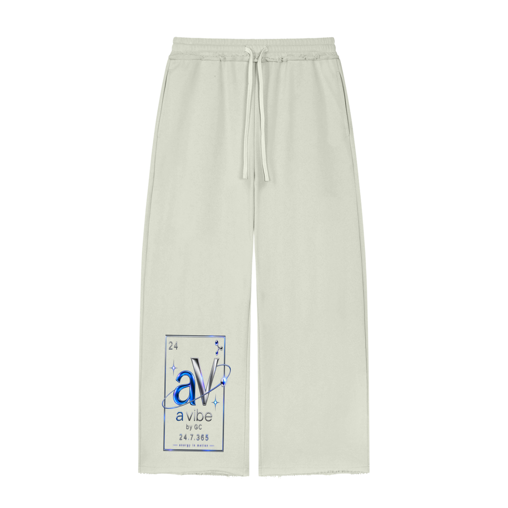 Women’s Wide Leg Raw Edge Sweatpants , White Gray – Gym Chemistry apparel product photo