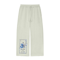 Women’s Wide Leg Raw Edge Sweatpants , White Gray – Gym Chemistry apparel product photo