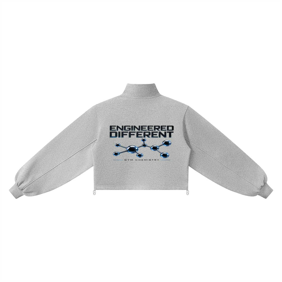 A Vibe™ Mock-Neck Quarter-Zip Sweatshirt — Flower Gray