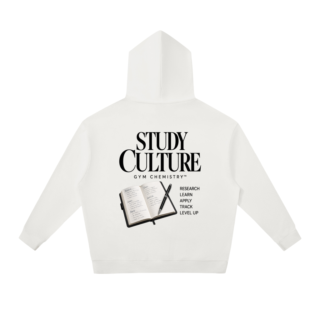 Gym Chemistry™ Study Culture Relaxed Pullover Hoodie — White