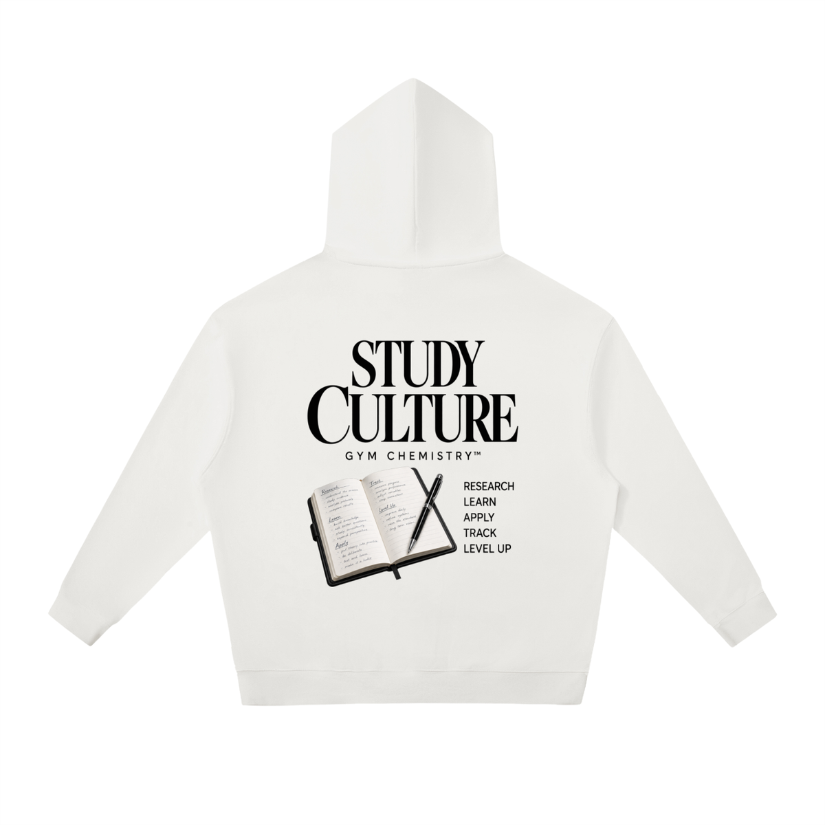Gym Chemistry™ Study Culture Relaxed Pullover Hoodie — White