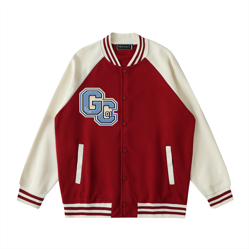 Two Tone Raglan Sleeve Varsity Jacket