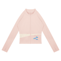 Women’s Paneled Yoga Jacket , Light Pink with Apricot – Gym Chemistry apparel product photo