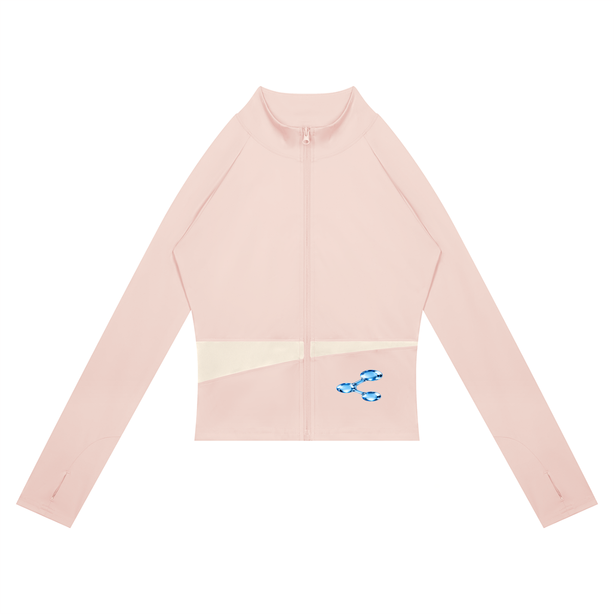 Women’s Paneled Yoga Jacket , Light Pink with Apricot – Gym Chemistry apparel product photo