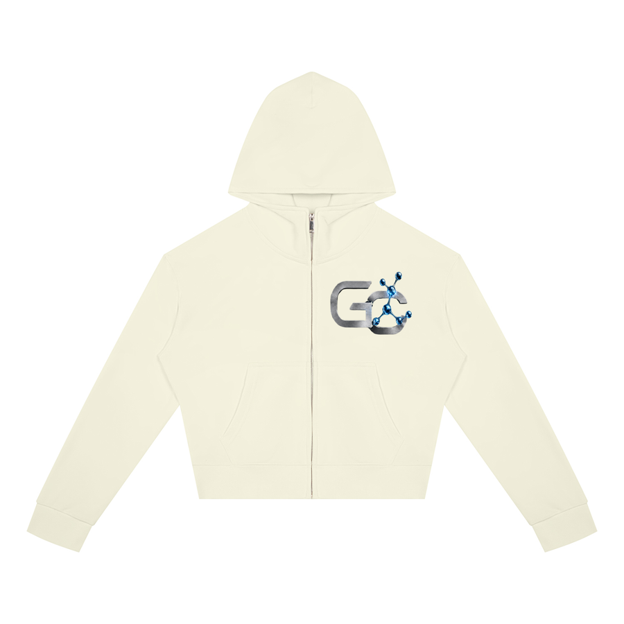 A Vibe™ Cropped Zip Hoodie — Light Green