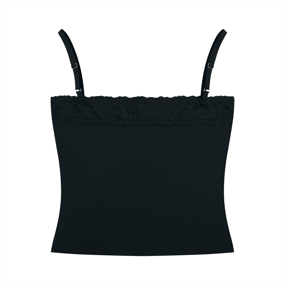 A VIBE™ | Lace-Trim Lounge Cami — Black