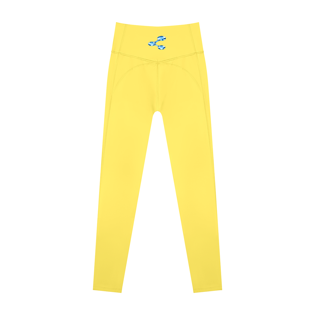 A Vibe™ Lycra High Waisted Yoga Leggings — Lemon Yellow