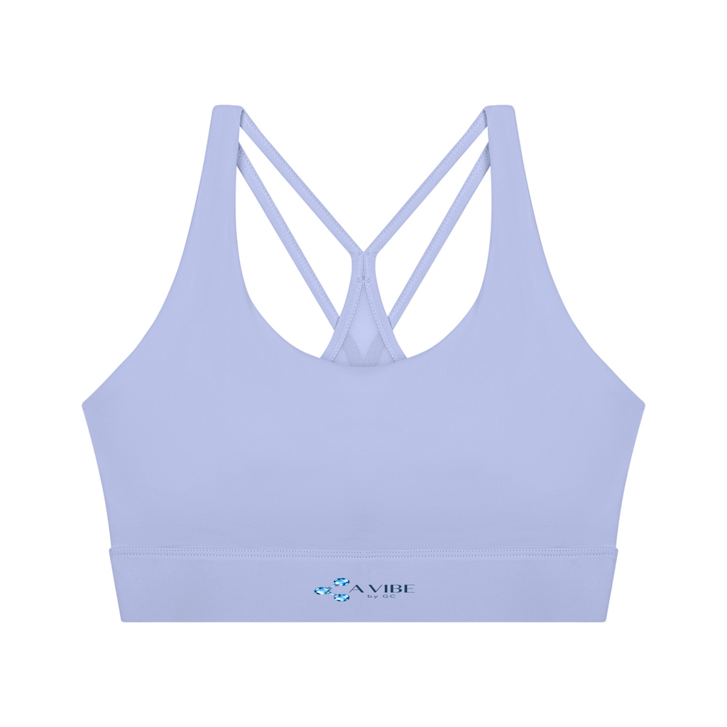 Women’s Cropped Yoga Sport Bra , Lavender – Gym Chemistry apparel product photo