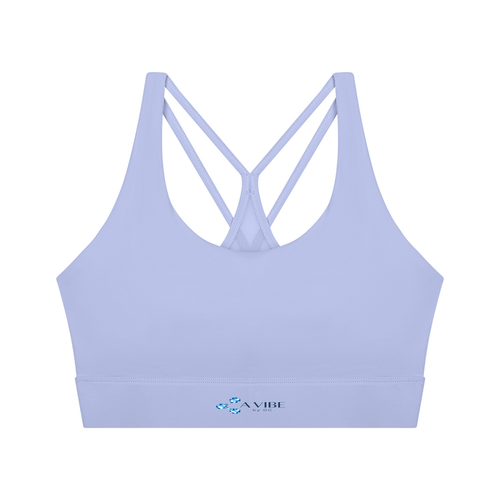Women’s Cropped Yoga Sport Bra , Lavender – Gym Chemistry apparel product photo
