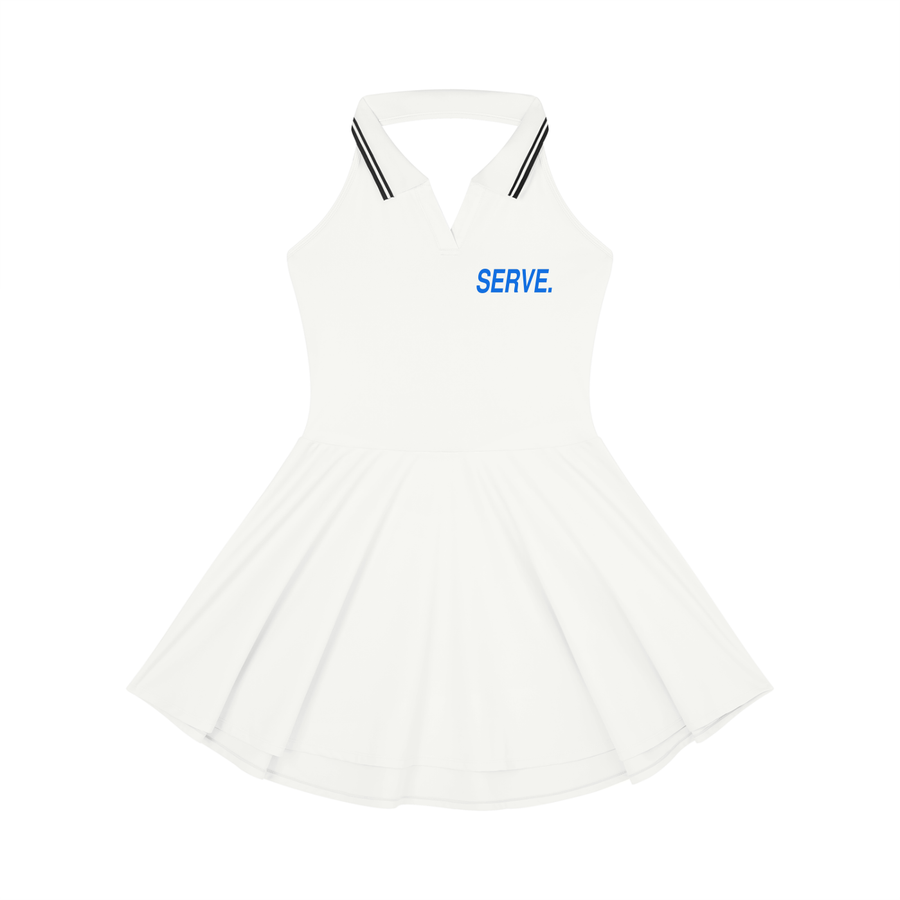 SERVE.™ | Collared Halter Court Dress — White