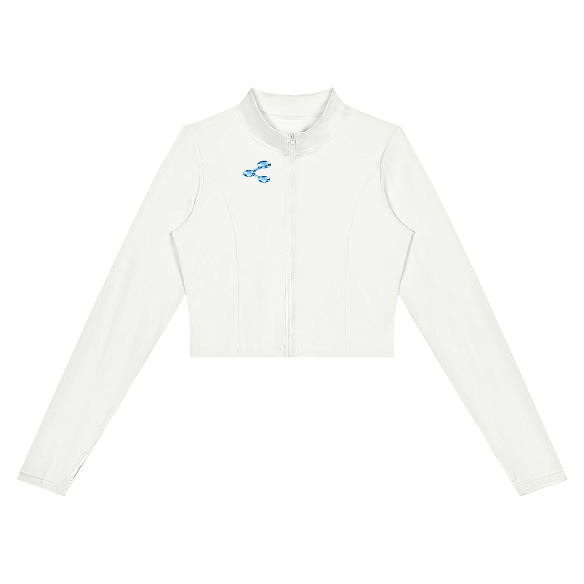 Women’s Crop Yoga Sports Jacket , White – Gym Chemistry apparel product photo