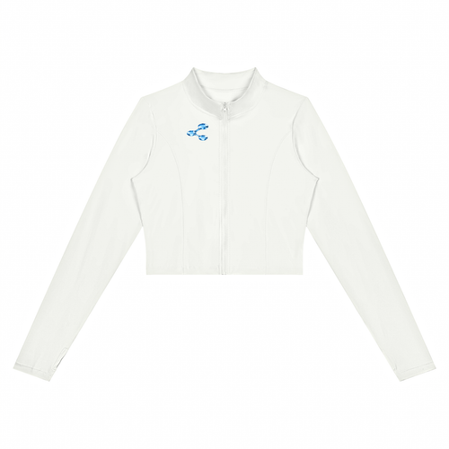 Women’s Crop Yoga Sports Jacket , White – Gym Chemistry apparel product photo