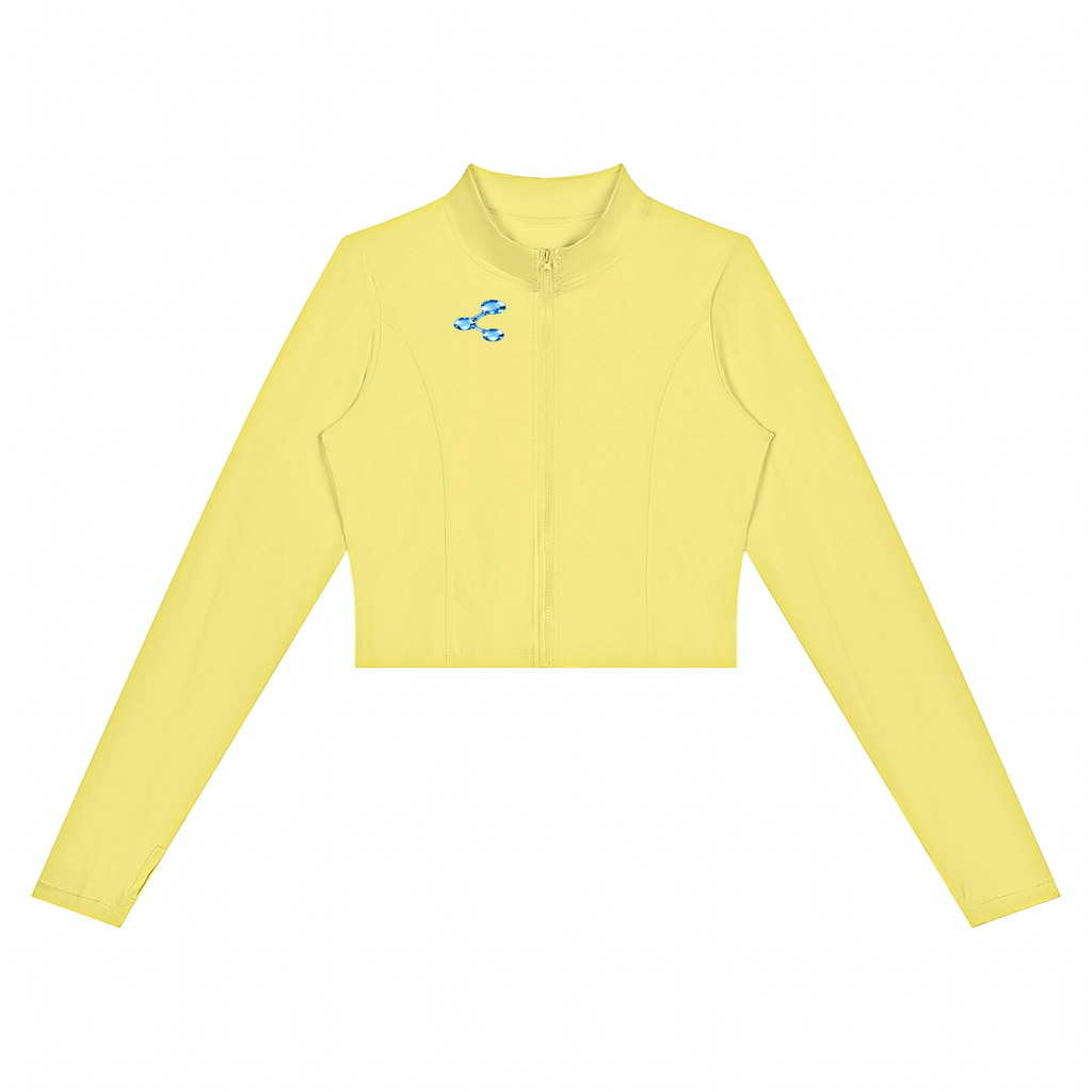 Women’s Crop Yoga Sports Jacket , Yellow – Gym Chemistry apparel product photo