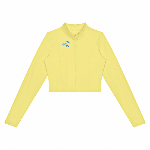 Women’s Crop Yoga Sports Jacket , Yellow – Gym Chemistry apparel product photo