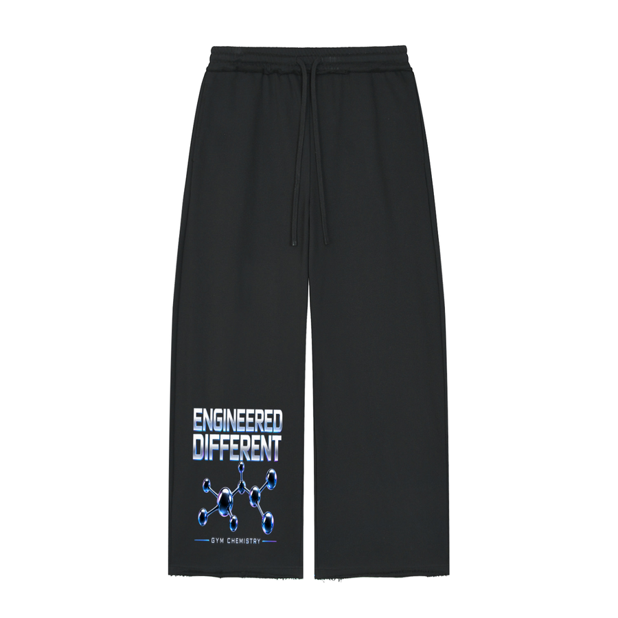 In The Trenches™ Raw-Edge Wide-Leg Sweats — Black