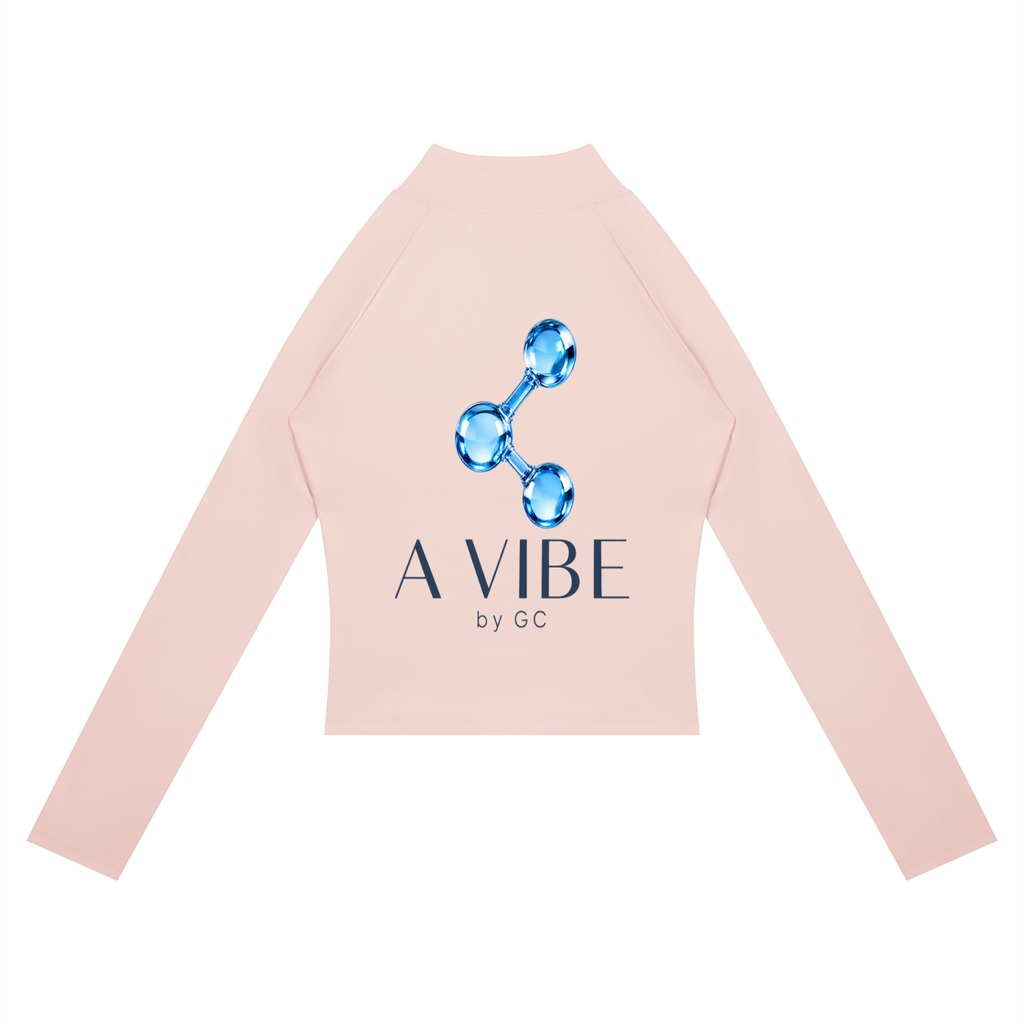 A Vibe™ Paneled Yoga Jacket — Light Pink with Apricot