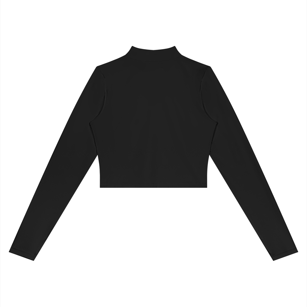 A Vibe™ Crop Yoga Sports Jacket — Black
