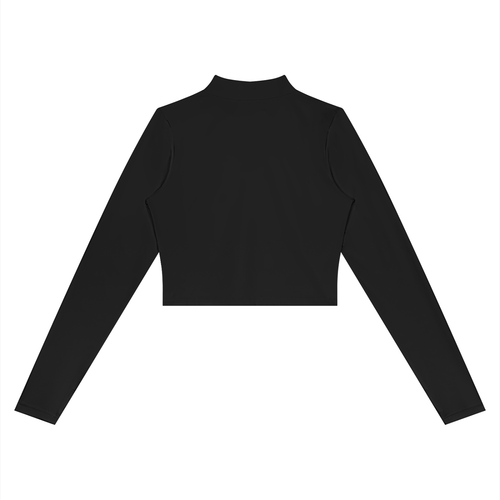 A Vibe™ Crop Yoga Sports Jacket — Black