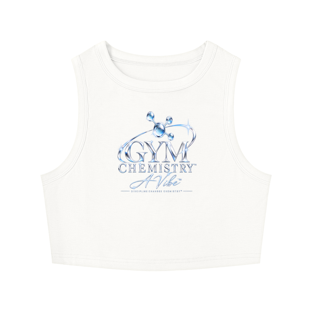Gym Chemistry™ Core Reaction Crop Tank — White — primary product view