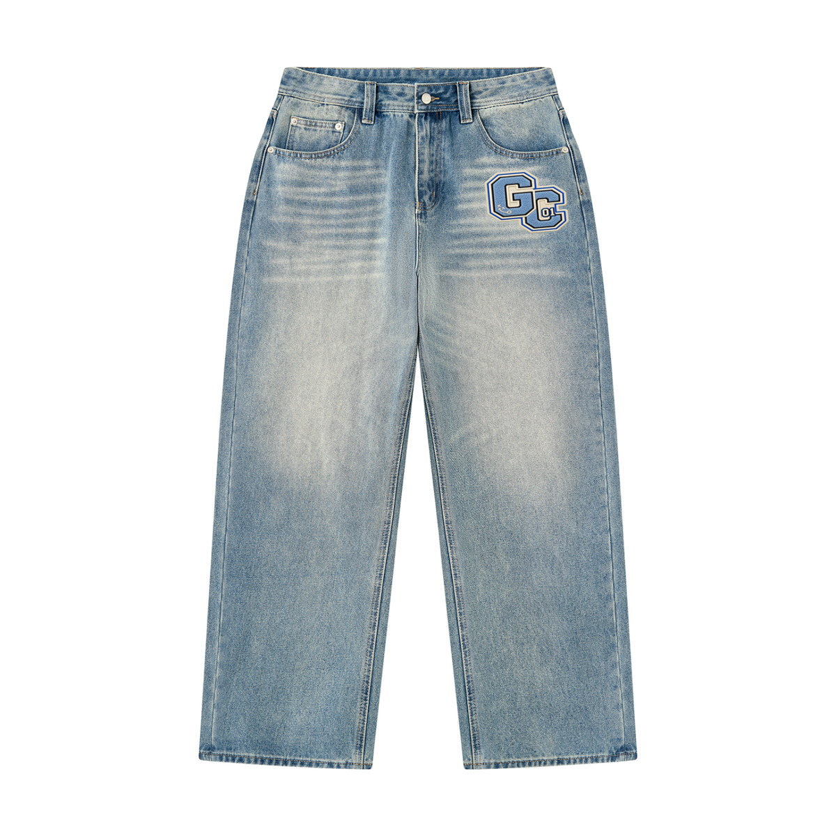 IN THE TRENCHES™ Vintage-Wash Relaxed Denim — Jeans Blue | Gym Chemistry product photo