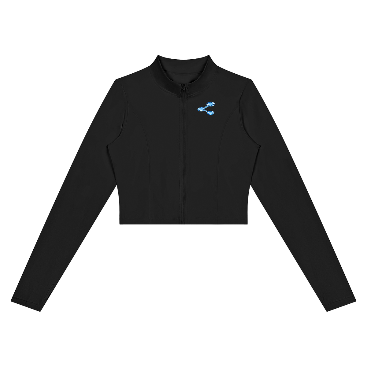 Women’s Crop Yoga Sports Jacket , Black – Gym Chemistry apparel product photo